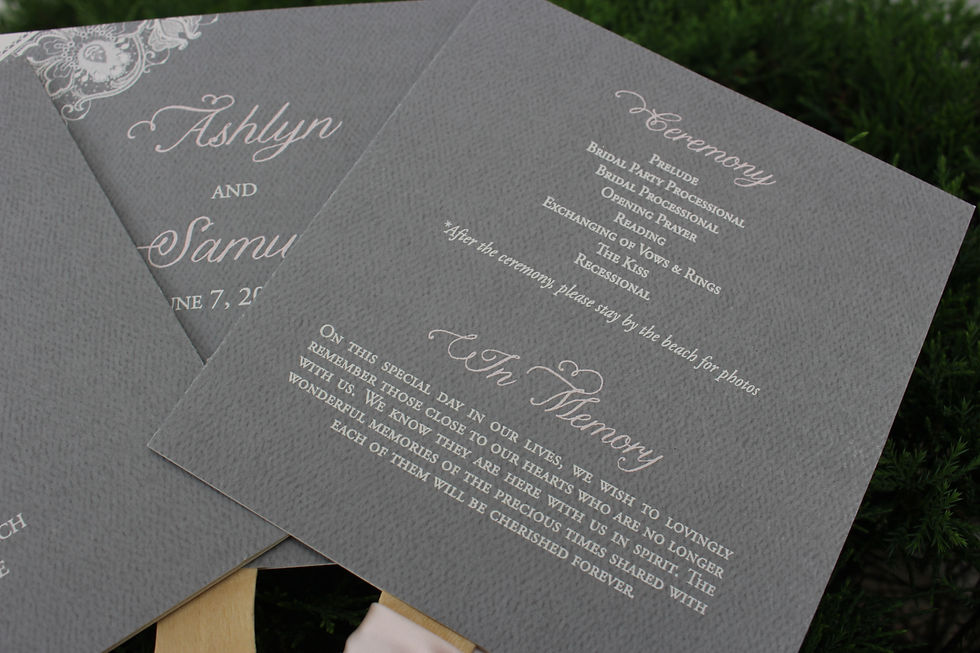Thumbnail: Gray Lace Wedding Program Fans (Set of 25)