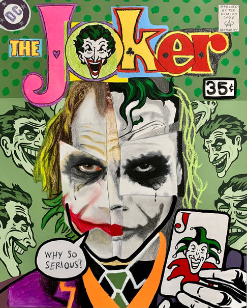 Heath Ledger Art, Joker, Comic Book, Batman, Dark Knight, DC Comics
