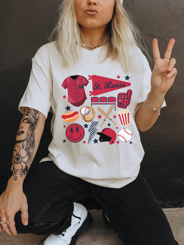 STL Cardinals Baseball T-Shirt for Adults - Cute Sports Graphic