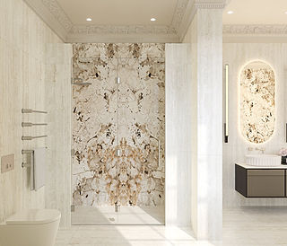 Shower unit with glass door