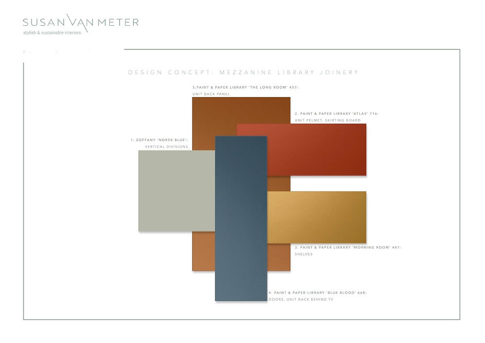 Mood board of colours for joinery