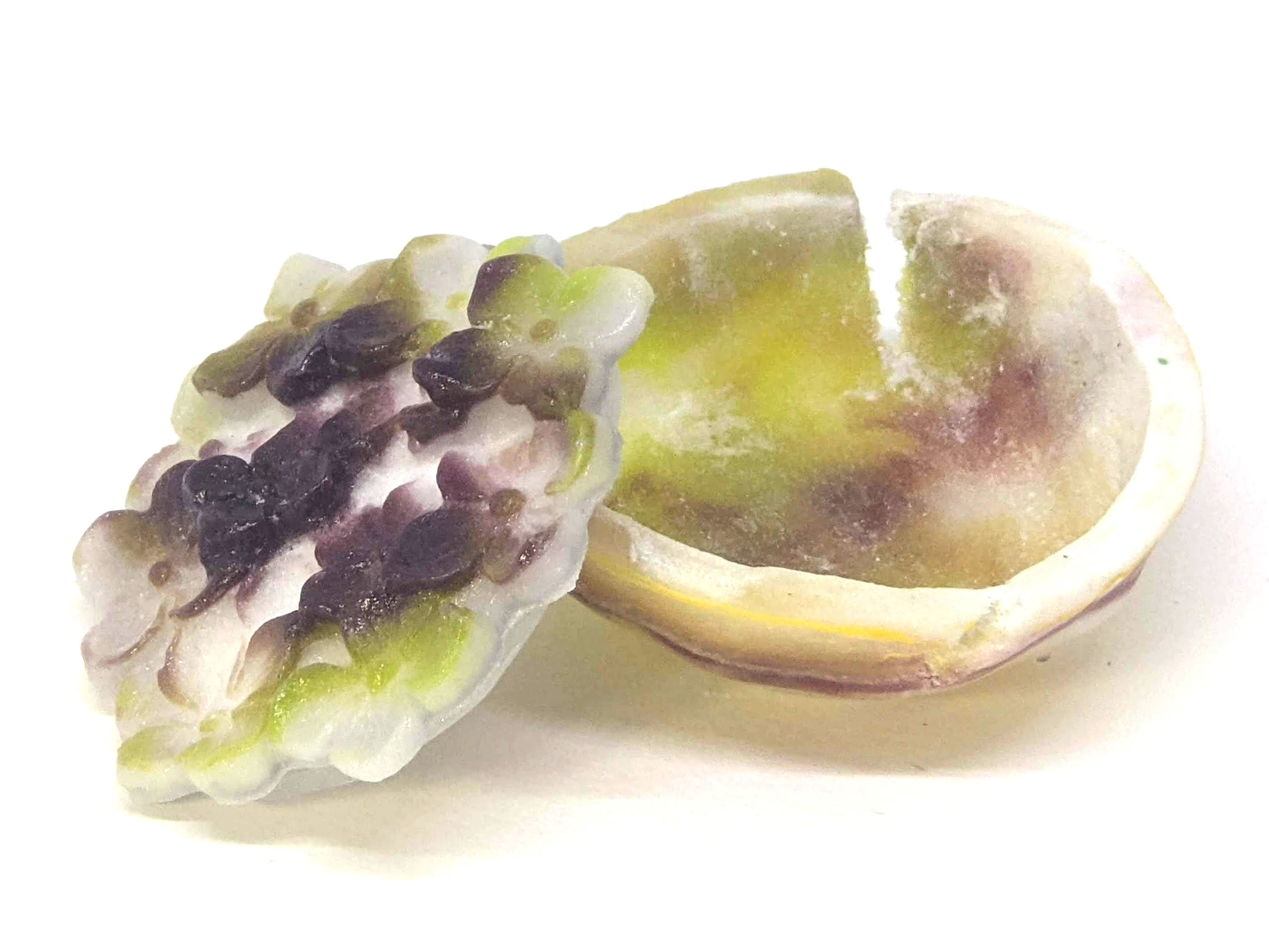 purple and green lidded mini bowl