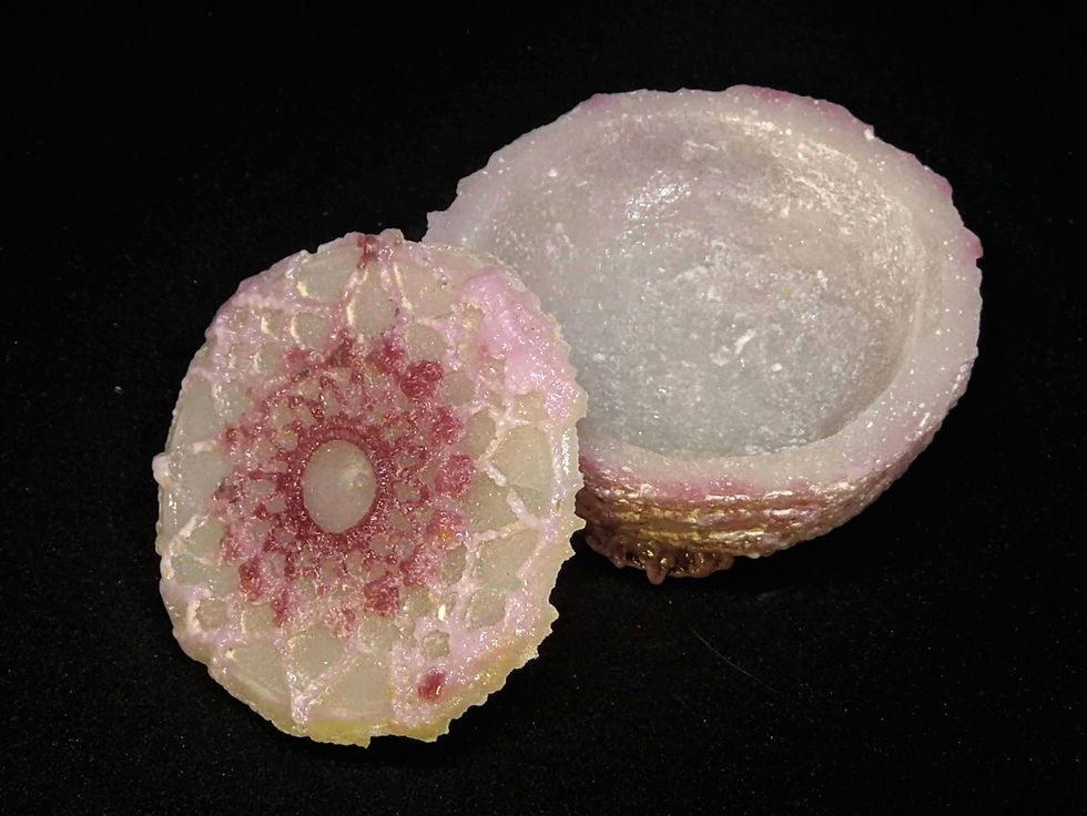 Thumbnail: Lillian's Lace pink lidded mini bowl
