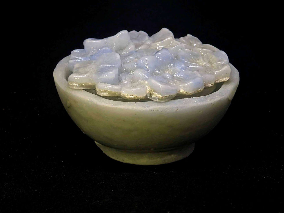 Thumbnail: pale blue blossom lidded mini bowl