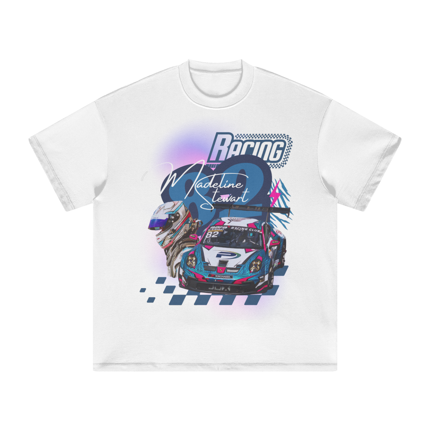 Vintage Nascar Style MS Oversized Tee - White