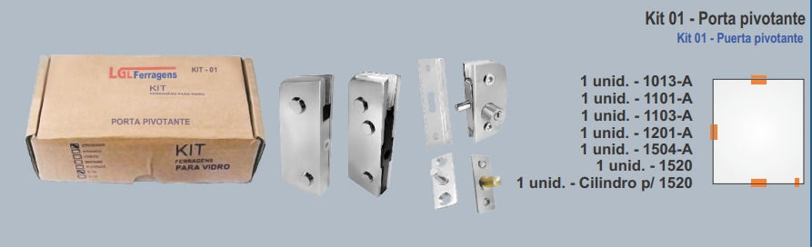 KIT 01 PORTA PIVOTANTE