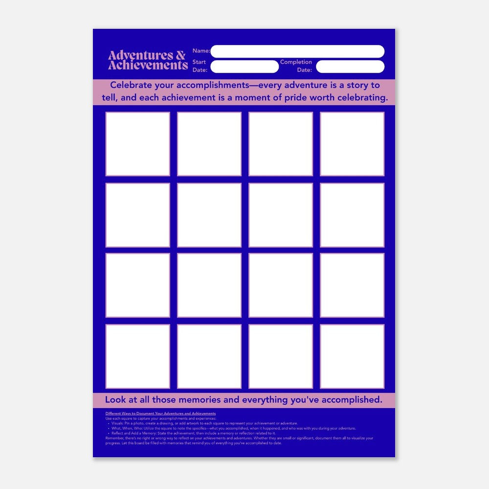 Adventures & Achievements Board – Premium Matte Paper Poster- Memory & Milestone