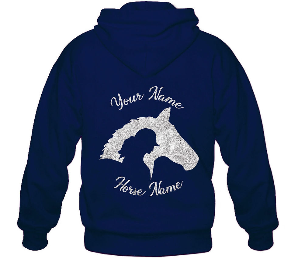 Thumbnail: Personalised Horse Riding Glitter Hoodie