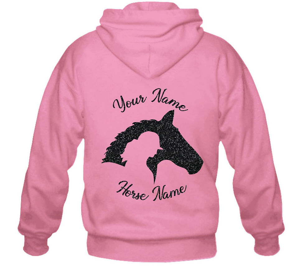 Thumbnail: Personalised Horse Riding Glitter Hoodie