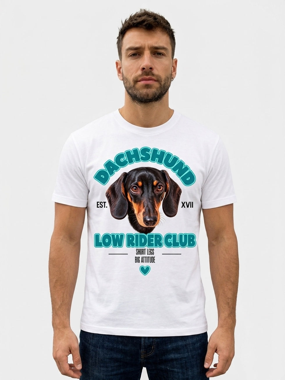 Camiseta Dachshund Low Rider Club con ilustración de perro