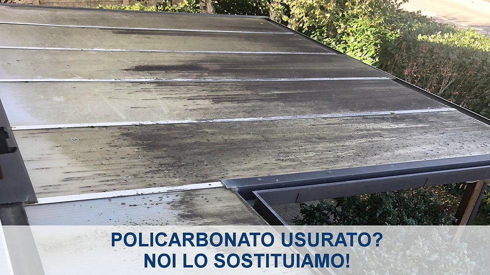 IL TETTO IN POLICARBONATO DELLA TUA PERGOLA E’ USURATO E PIENO DI MUFFA? NOI LO CAMBIAMO!