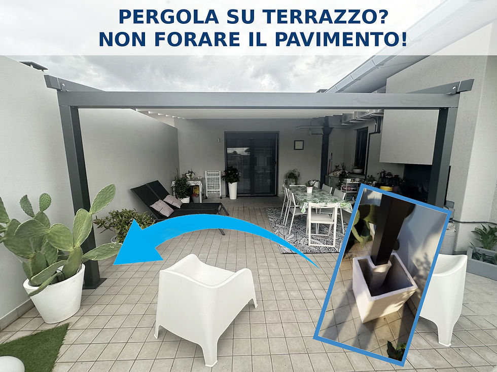 Fioriera zavorra per pergole su terrazzo