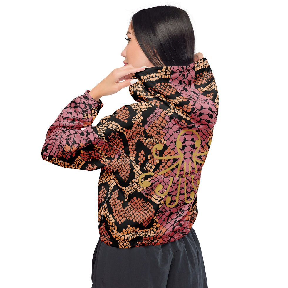 Thumbnail: Women’s Snake Print cropped windbreaker
