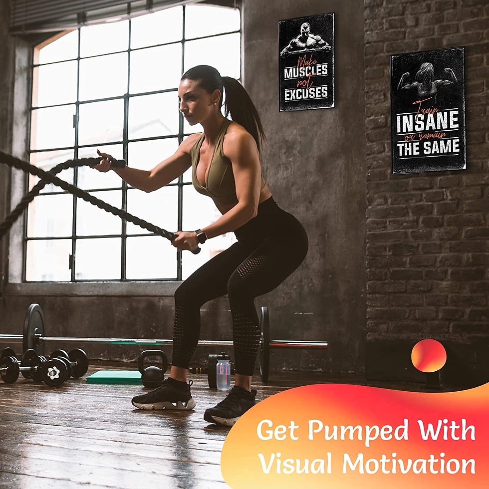 Thumbnail: Motivational Posters for Gym, Workout Posters for Home Gym,Gym Wall Art, 4 Set 1