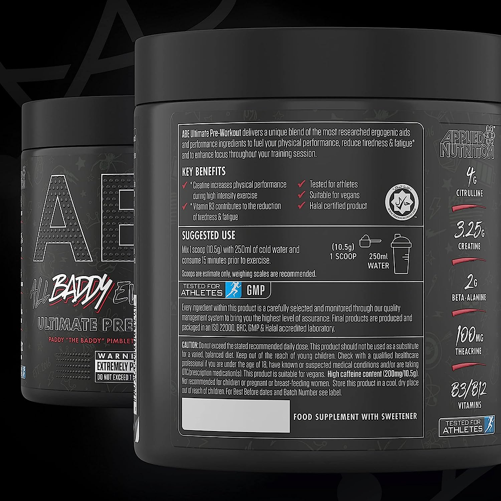 Miniatura: Bundle ABE Pre Workout 375G + 750Ml Steel Protein Shaker | All Black Everything 