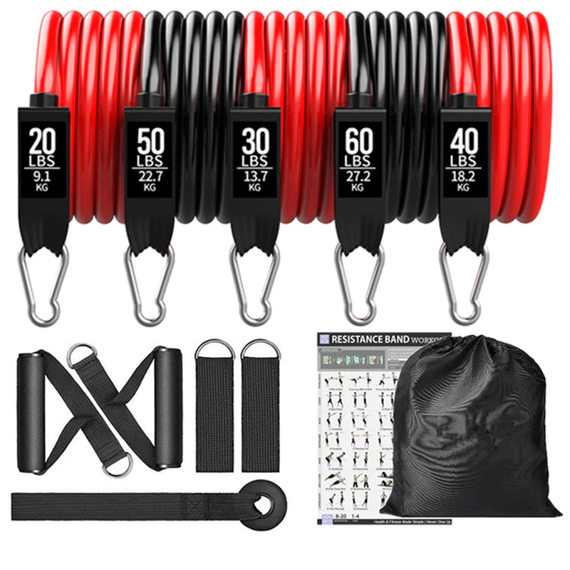 Thumbnail: 250Lbs Resistance Bands Set Fitness Workout Gym Pull Rope Yoga Latex Tube Sports