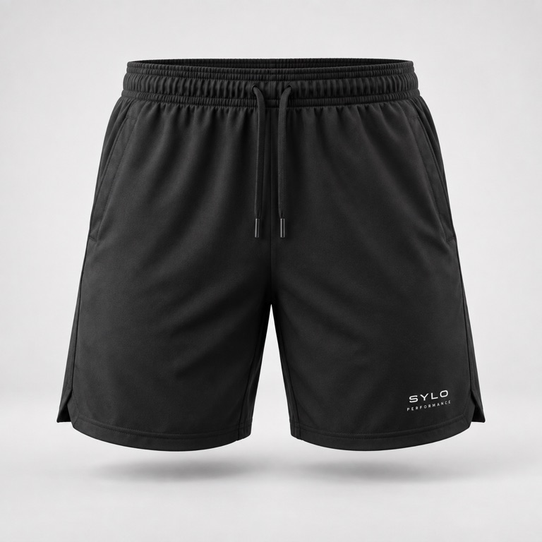 Training Shorts — SYLO concept visual (illustrative placeholder, not final supplied-product photography)