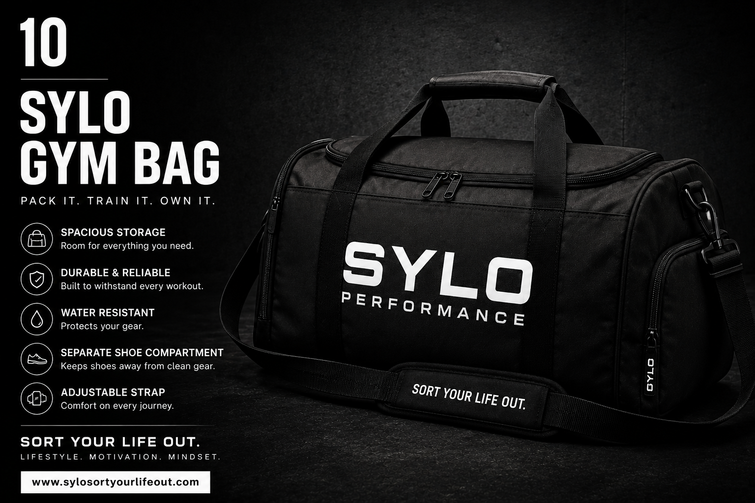Black SYLO gym bag — approved main view