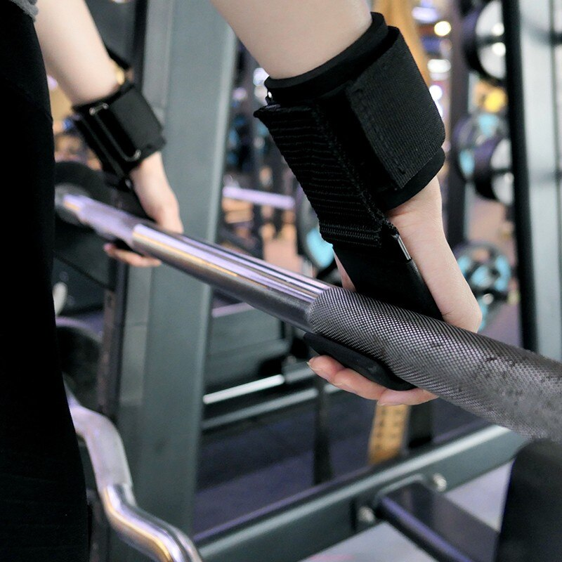 الصورة المصغرة: Enhanced Version Weight Lifting Hook Hand-Bar Wrist Straps Glove Weight Lifting 