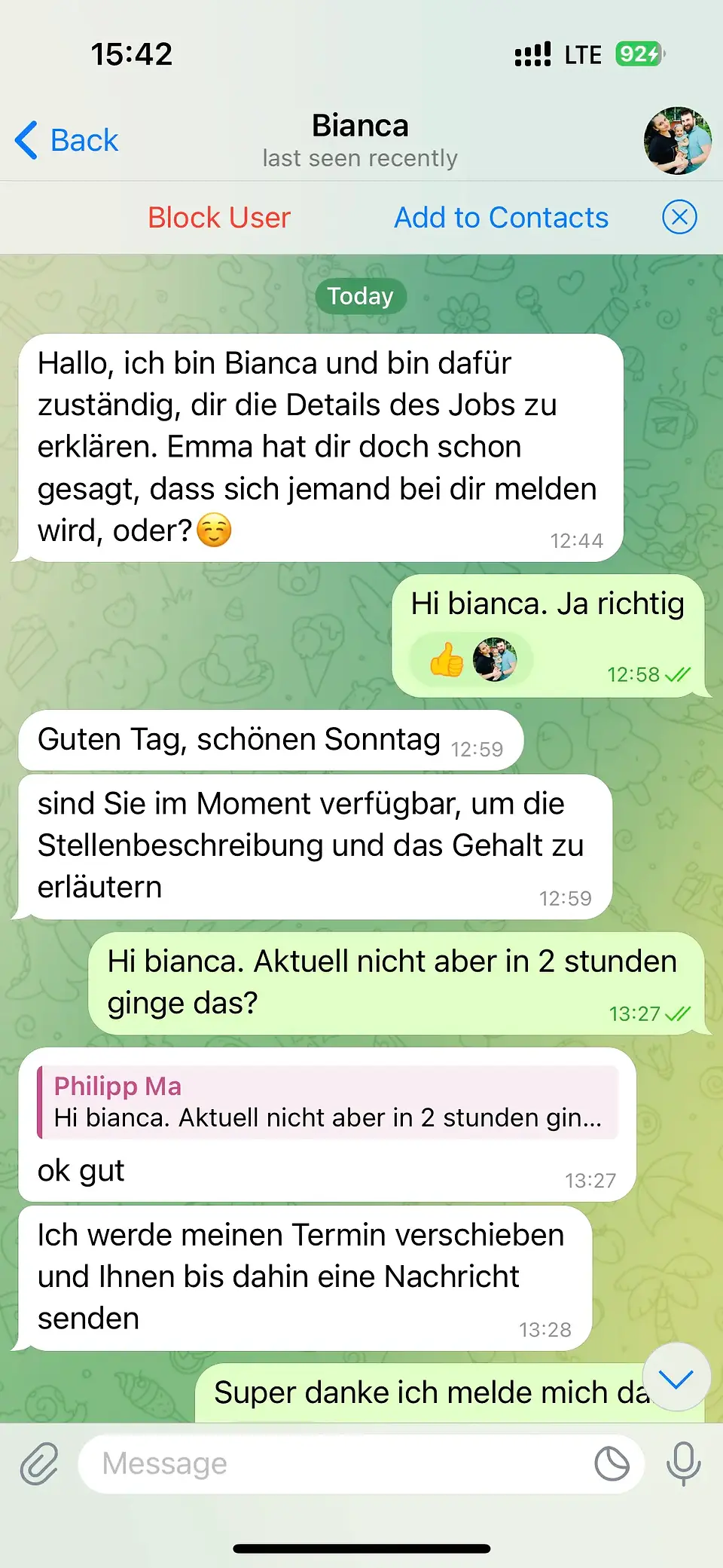Telegram Betrug Chat Teil 1
