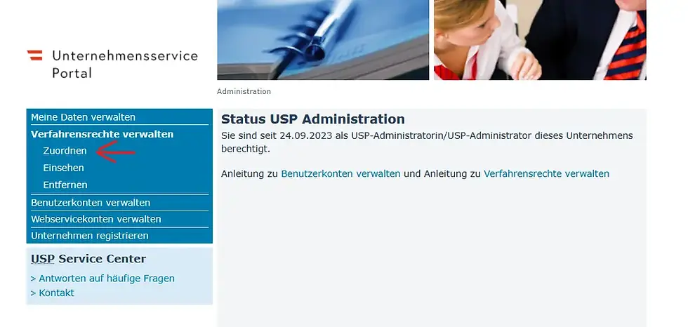 NIS2 Berechtigung USP hinzufügen