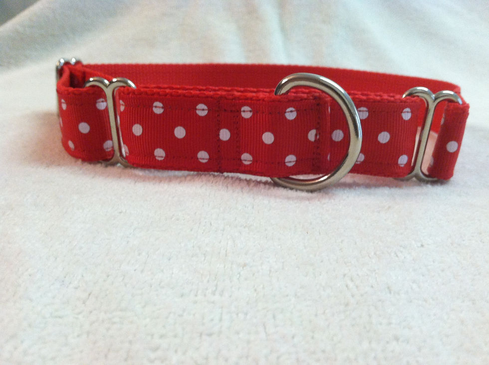 Thumbnail: Red Polka Dot Martingale Dog Collar