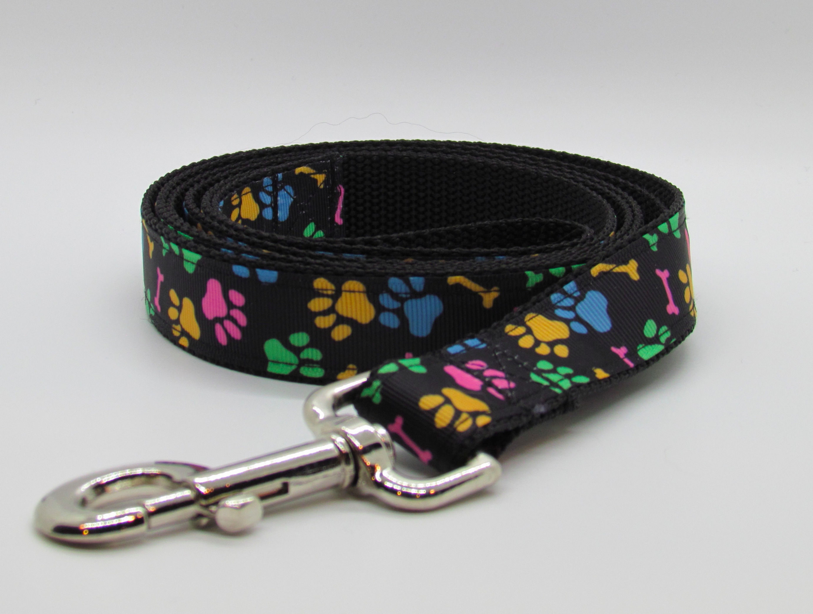 Colorful Paw Print Dog Leash