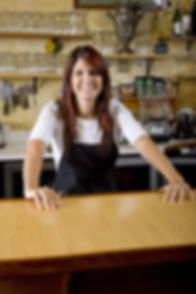 Waitress Behind Counter