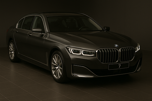 BMW Série 7 dans un décor minimaliste.png