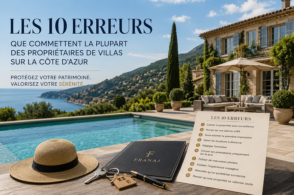 Gestion et surveillance de villa à Roquefort-les-Pins, Valbonne et Saint-Paul-de-Vence par FRANAJ Villa Management & Concierge.