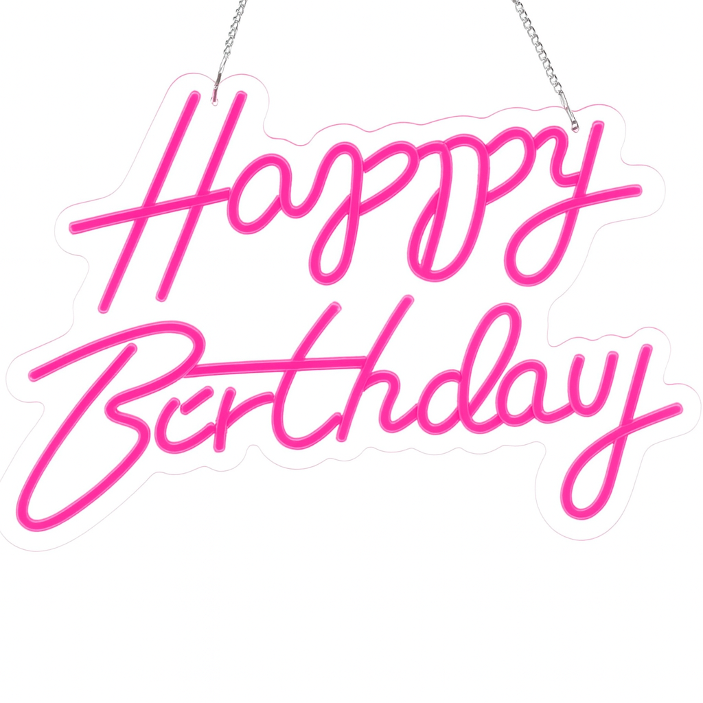 Pink LED birthday sign