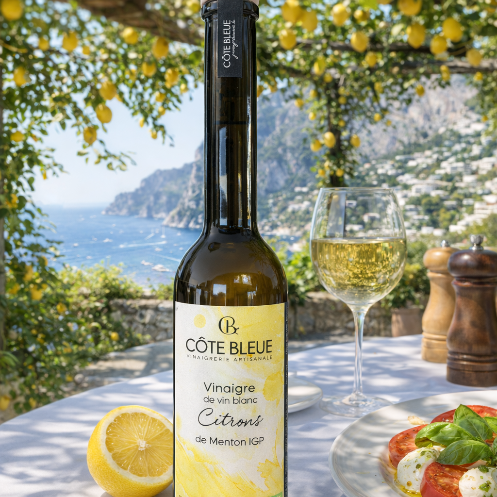 Vinaigre de vin blanc au CITRON DE MENTON IGP Biodynamique - 250 ml