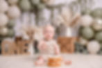 A photograph of a baby taken by a cake smash photographer in Coventry