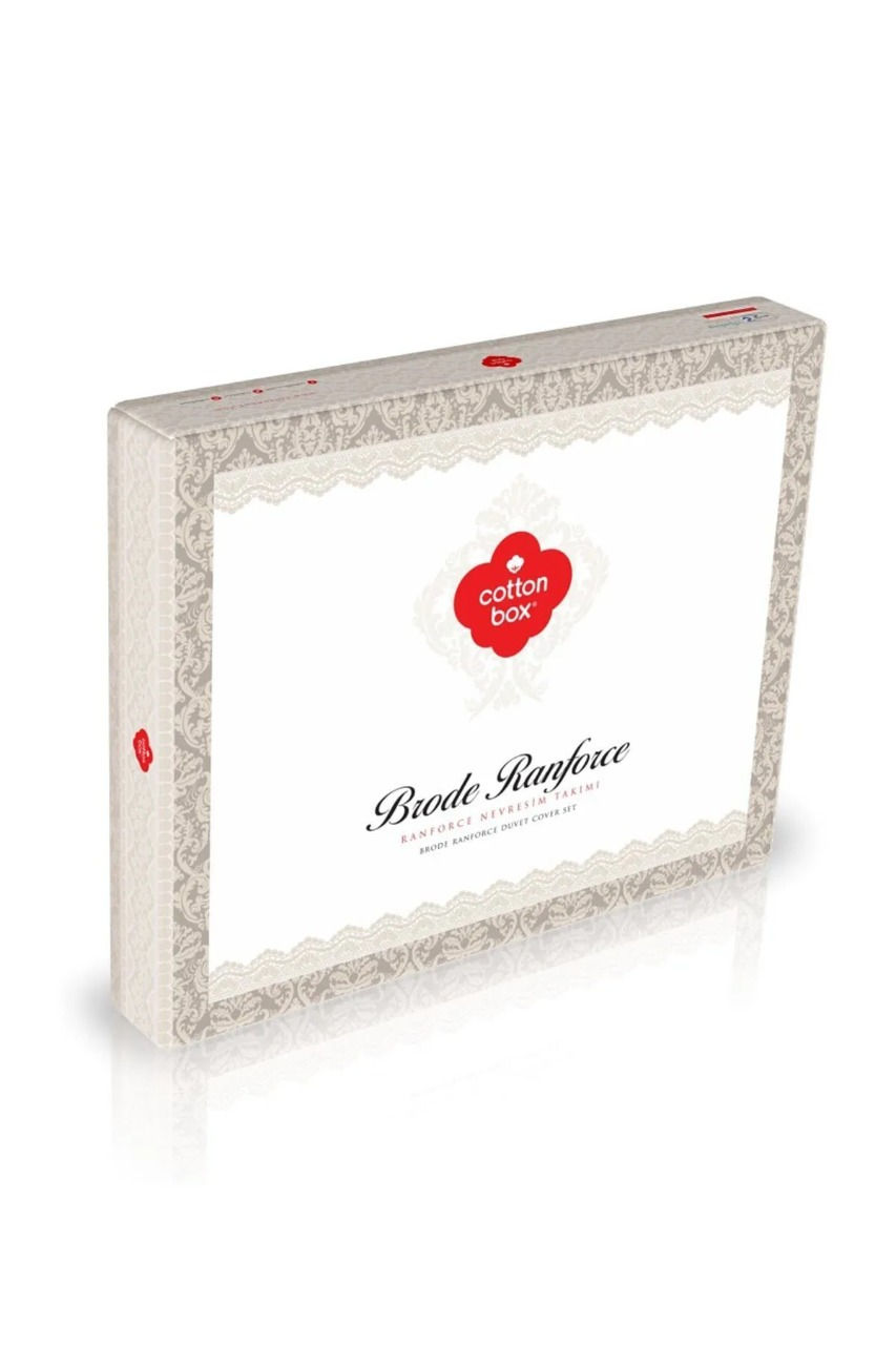 Küçük resim: Cotton Box Brode Ranforce Nevresim - Nomi Bej