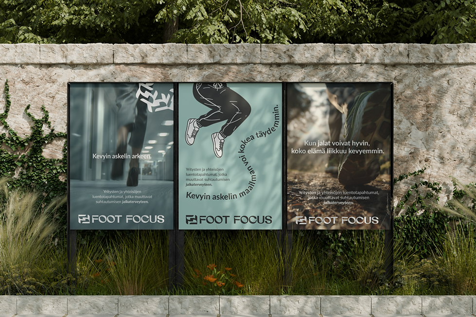 Foot Focus brand posters and visual identity