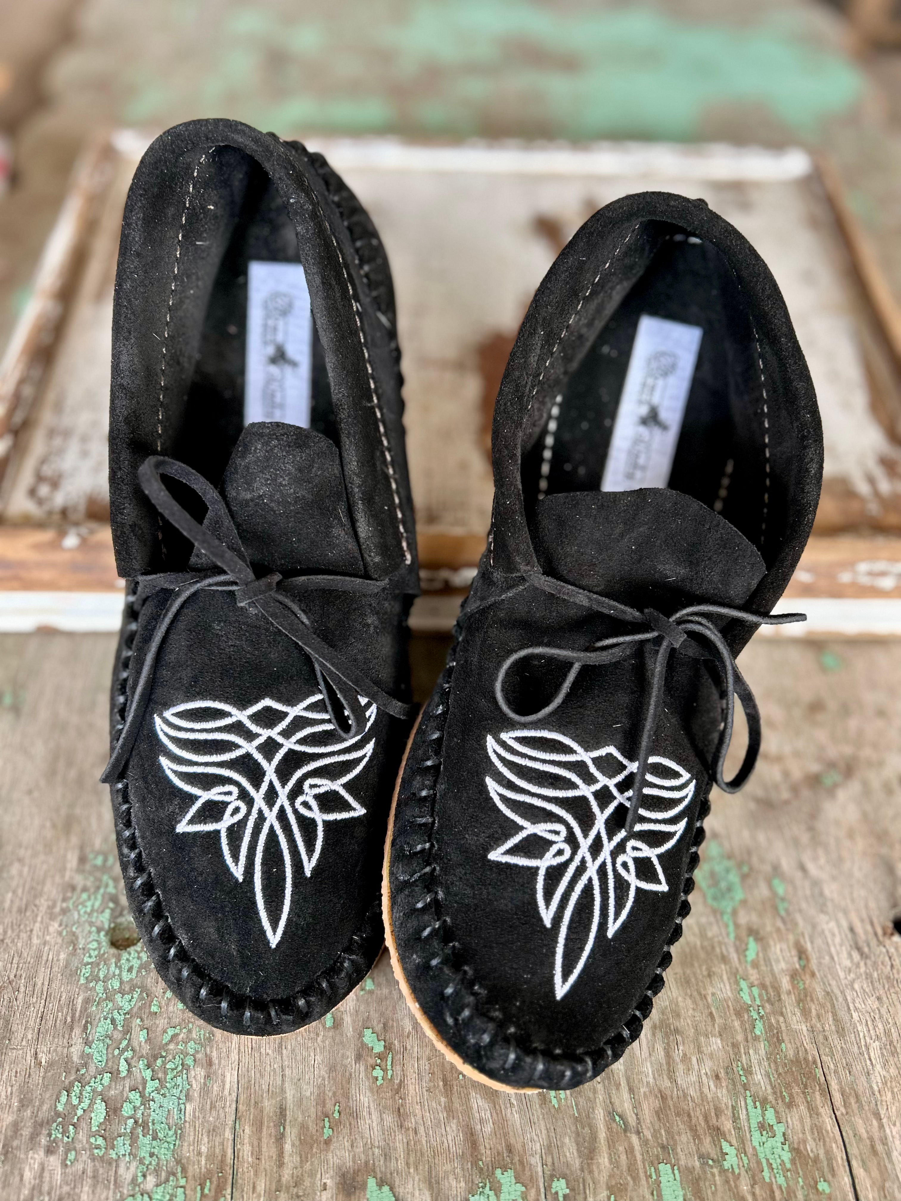 Black Boot Stitch Muleys (Size 9)