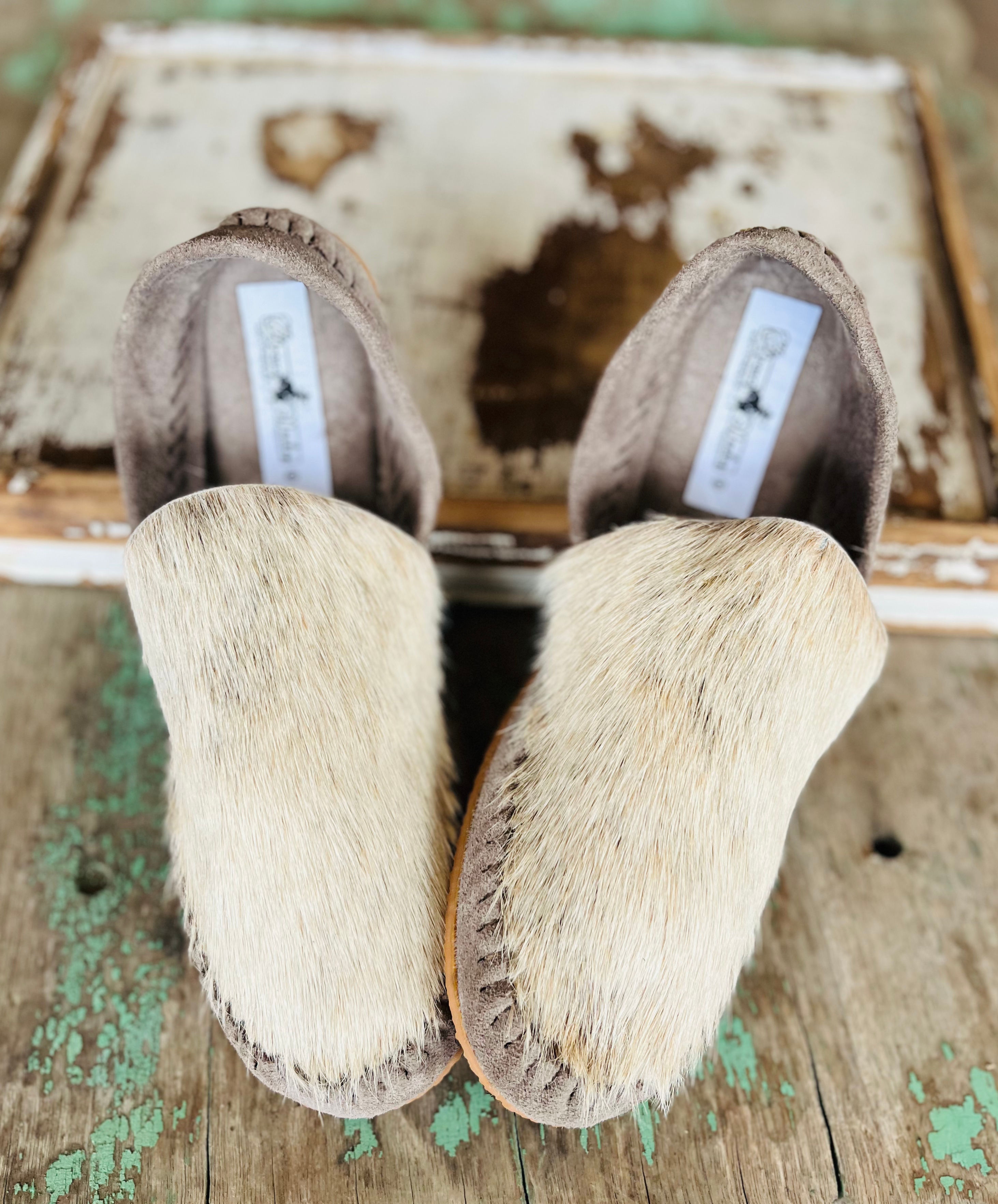 Cowhide Mules (Size 8) 