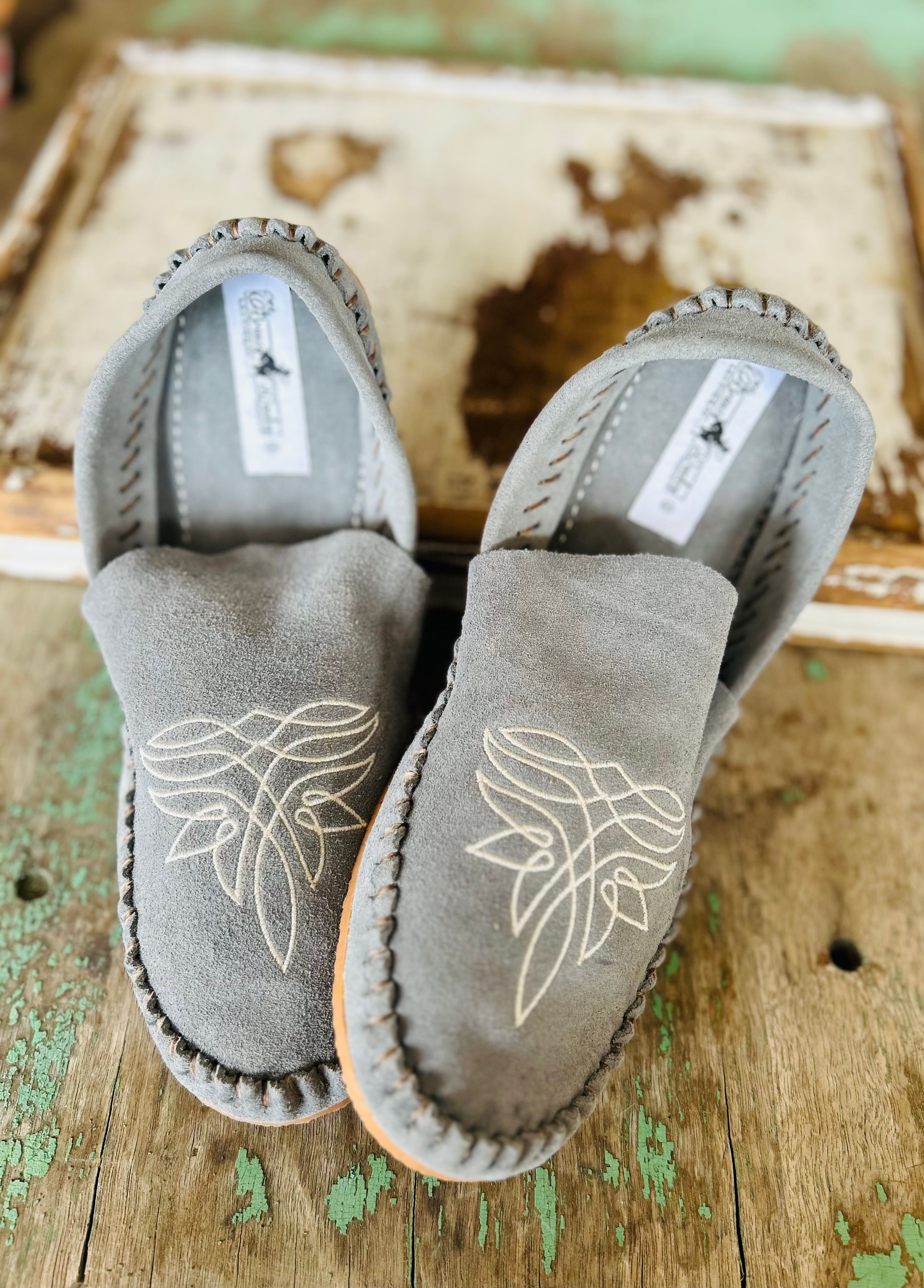 Grey Boot Stitch Mules (Size 7) 