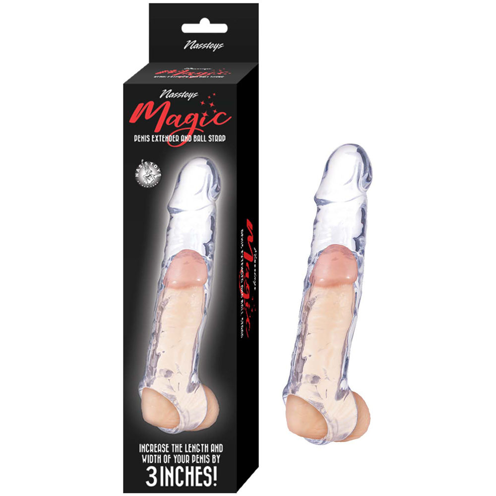 Magic Penis Extender and Ball Strap 6.5 Inch Clear