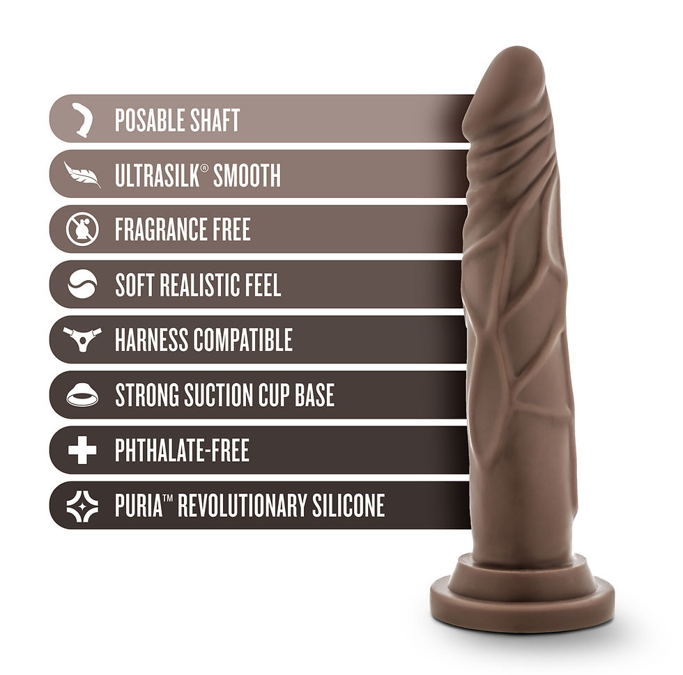 Dr. Skin Silicone - Dr. Carter - 7 Inch Dong With Suction Cup - Chocolate