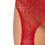 Thumbnail: Casey Rhinestone Fishnet Suspender Pantyhose - One Size - Red