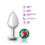 Thumbnail: Rainbow Round Gem Silver Metal Plug - Md