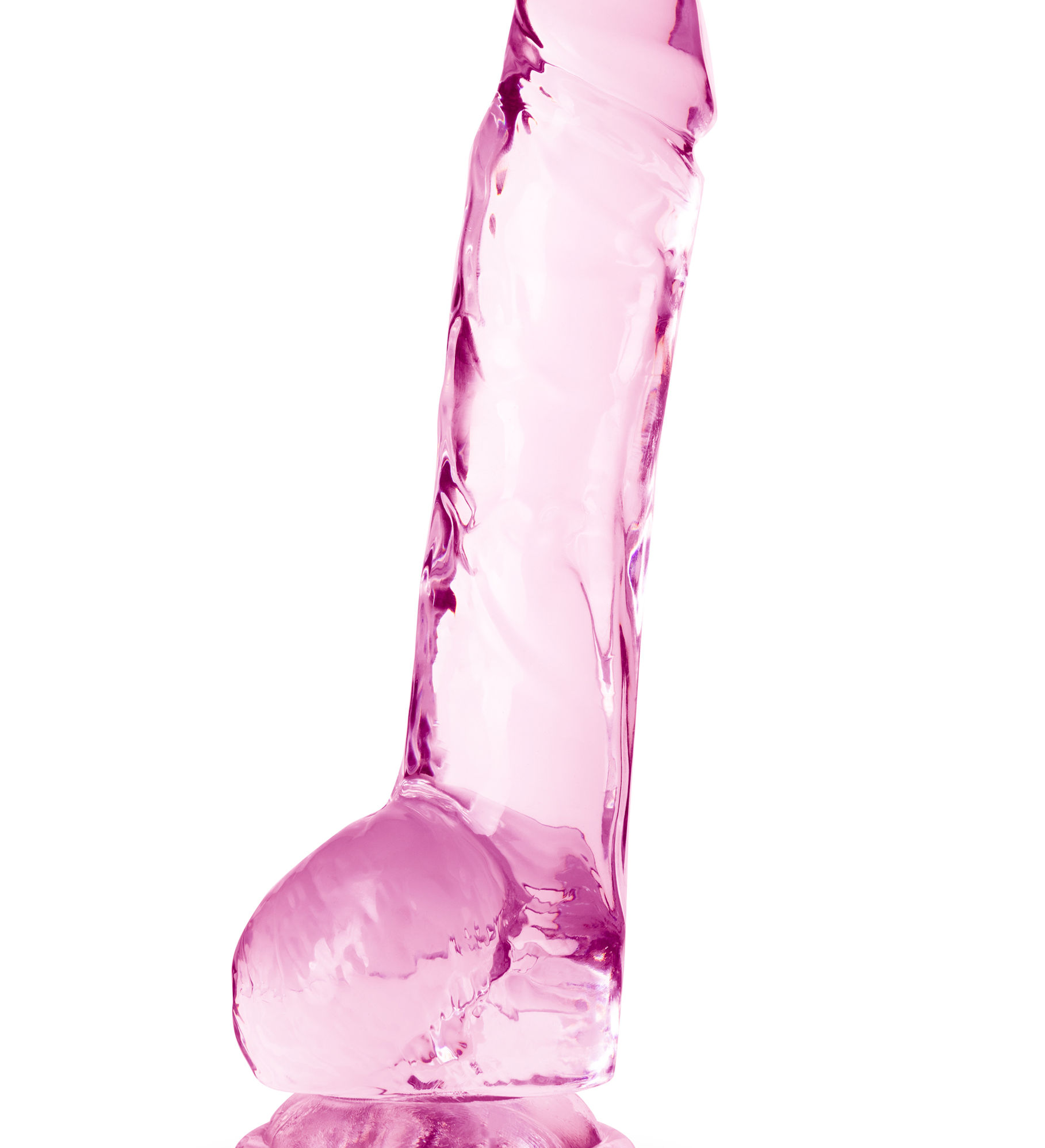 Naturally Yours - 8 Inch Crystalline Dildo - Rose