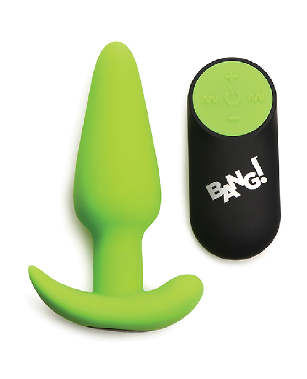 Thumbnail: Glow in the Dark Butt Plug With Remote - Green
