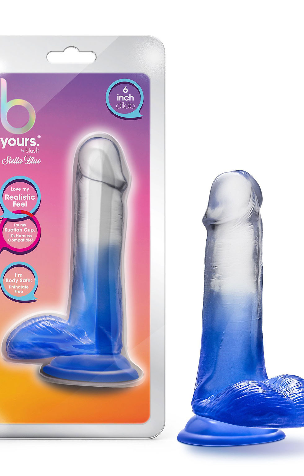 Thumbnail: B Yours - Stella Blue - 6 Inch Dildo - Blue