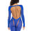 Thumbnail: Opaque Cut Out Footless Bodystocking - One Size - Royal Blue