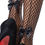 Thumbnail: Stay Up Industrial Net Backseam Thigh Highs With Lace Top and Satin Bow Accent -