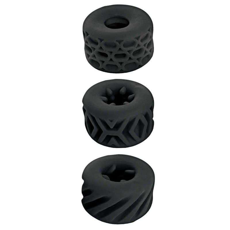 Thumbnail: Super Stretchy Stroker Rings Black