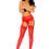 Thumbnail: Heart Net Suspender Pantyhose - Red - Os