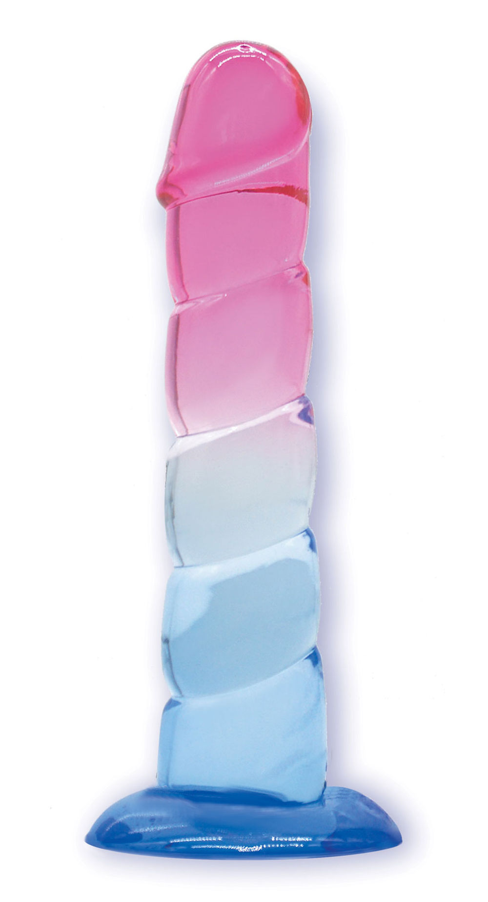 Shades, 7.5 Inch Swirl Jelly Tpr Gradient Dong - Pink and Blue